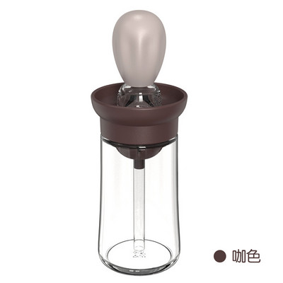 1/2/4 buc. Sticla de ulei de sticlă de copt pentru grătar, 180 ml, perie de rație de silicon, perie de ulei pentru grătar, pentru gătit, instrument de coacere, perie de ulei