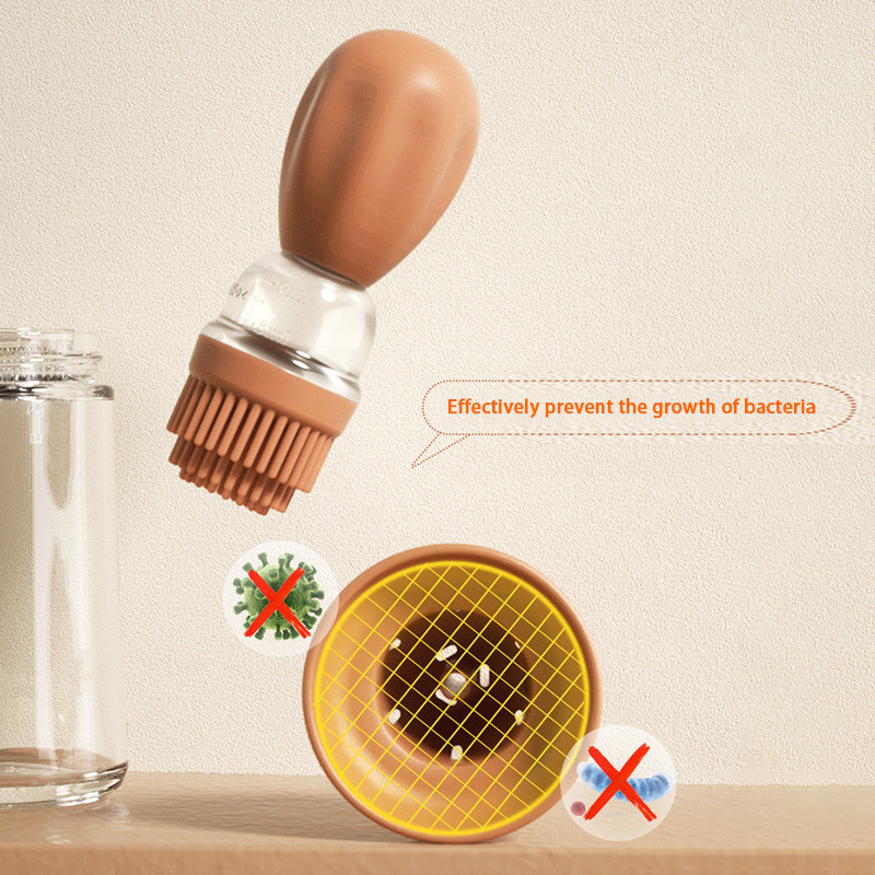 1/2/4 buc. Sticla de ulei de sticlă de copt pentru grătar, 180 ml, perie de rație de silicon, perie de ulei pentru grătar, pentru gătit, instrument de coacere, perie de ulei