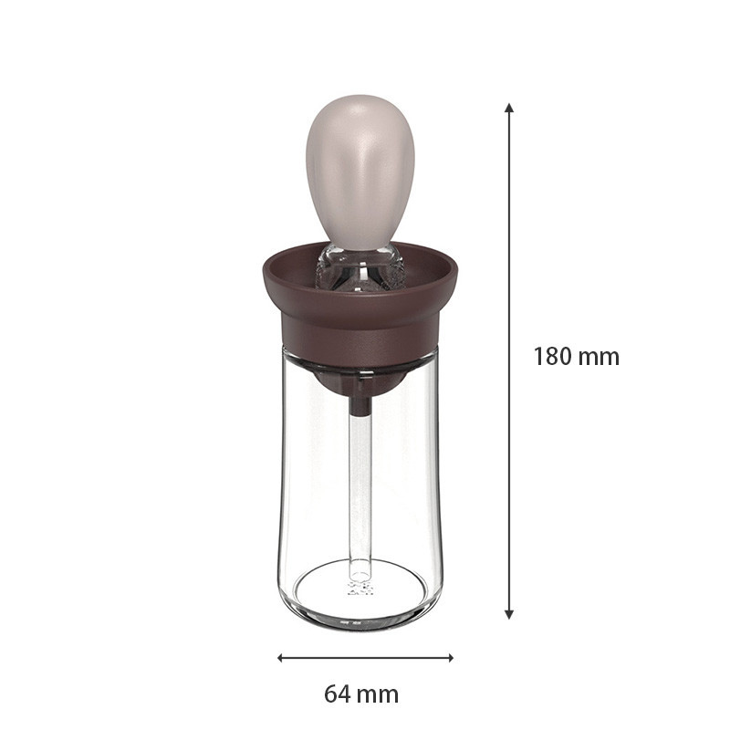 1/2/4 buc. Sticla de ulei de sticlă de copt pentru grătar, 180 ml, perie de rație de silicon, perie de ulei pentru grătar, pentru gătit, instrument de coacere, perie de ulei