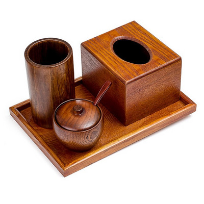 1 set borcan de condimente din lemn masiv, accesorii de bucătărie, cutie de condimente, rocină, sare accesorii, unelte, multifuncțional, 2019 NOU Calitate bricolaj