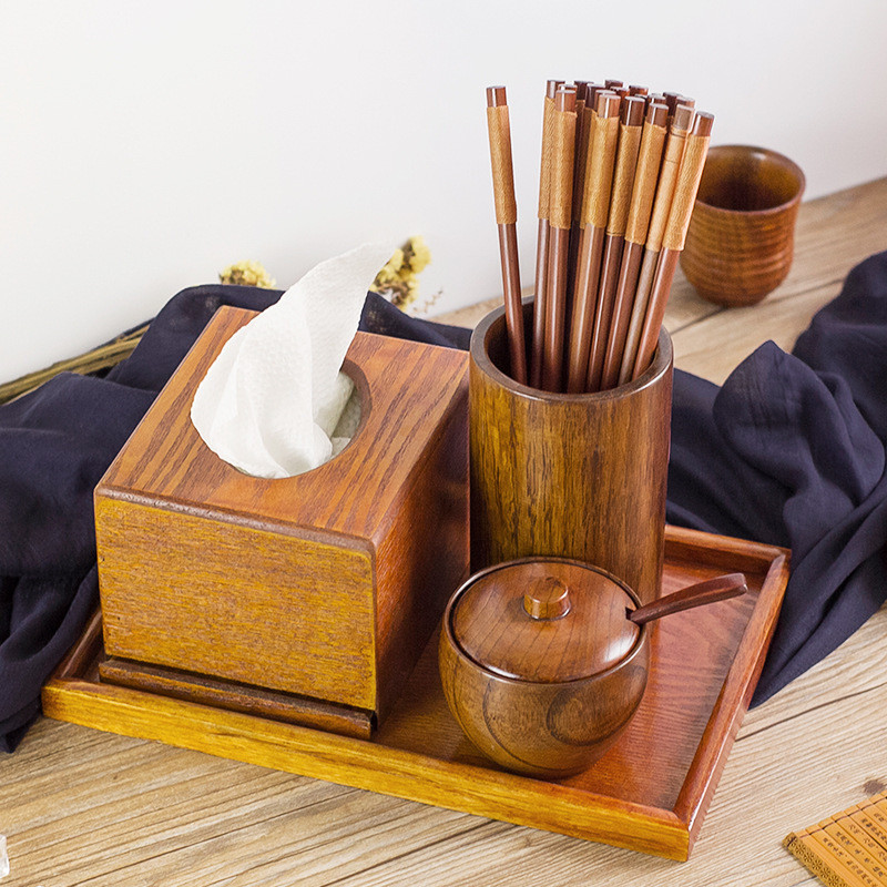 1 set borcan de condimente din lemn masiv, accesorii de bucătărie, cutie de condimente, rocină, sare accesorii, unelte, multifuncțional, 2019 NOU Calitate bricolaj