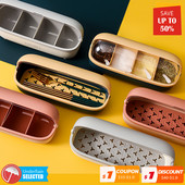 Condimente de bucătărie Cutie cu 4 celule Sare Piper Raft pentru condimente Borcan Zahăr pentru Seturi de dispozitive Gadget de bucătărie Instrument de organizare pentru cutii de condimente