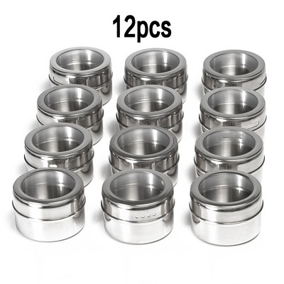 Set borcane magnetice pentru condimente, recipient cu etichete, autocolante, sticla de condimente, depozitare ardei, tigaie, oală, condimente, instrument de bucătărie