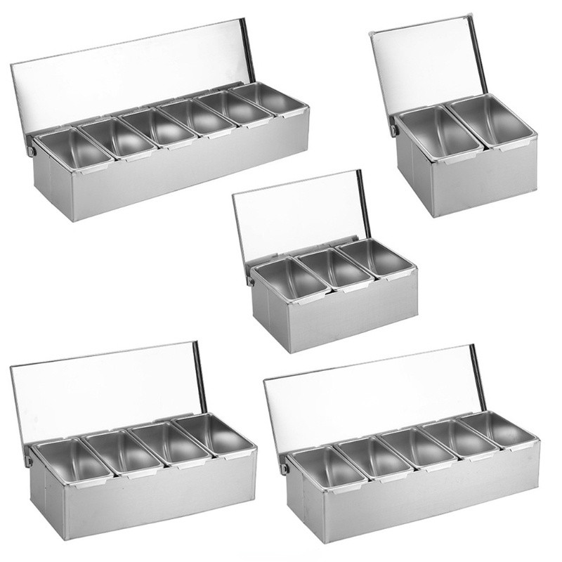 Fűszertartó készlet Rozsdamentes acél fűszeres doboz Fűszertartó Fűszertartó Fűszertartó fűszeres palack négyzet alakú borítóval Nagykereskedelem