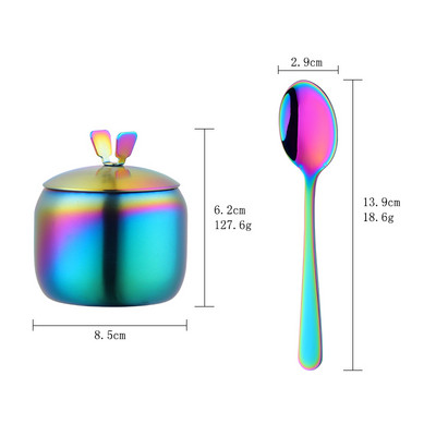 Cutie de condiment din oțel inoxidabil Sticlă de sare cu capac Ustensile de bucătărie de uz casnic borcan de piper Rezervor de depozitare pentru condimente Instrument de grătar în aer liber