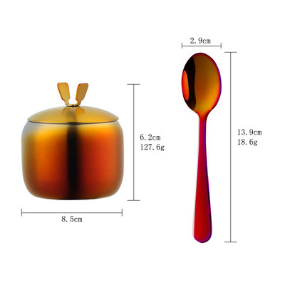 Cutie de condiment din oțel inoxidabil Sticlă de sare cu capac Ustensile de bucătărie de uz casnic borcan de piper Rezervor de depozitare pentru condimente Instrument de grătar în aer liber