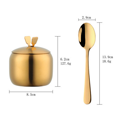 Cutie de condiment din oțel inoxidabil Sticlă de sare cu capac Ustensile de bucătărie de uz casnic borcan de piper Rezervor de depozitare pentru condimente Instrument de grătar în aer liber