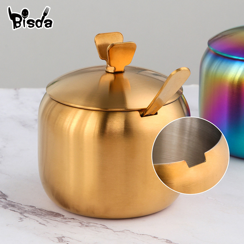 Cutie de condiment din oțel inoxidabil Sticlă de sare cu capac Ustensile de bucătărie de uz casnic borcan de piper Rezervor de depozitare pentru condimente Instrument de grătar în aer liber