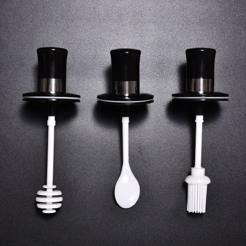 300 ml Condimente de sticlă Kit de condimente de bucătărie Sticle Sare și piper Linguri Borcane Perie de ulei Recipient pentru miere Set alimente Depozitare Transparent