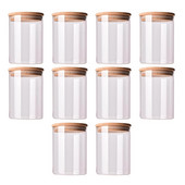 Naujas 10 vnt bambuko medinis dangtelis stiklinis indelis hermetiškas kanistras virtuvės laikymo buteliai Stiklainiai Maisto indelis Arbata Kavos pupelės Saldainių stiklainis