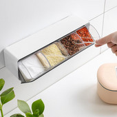 Falra szerelhető fűszertartó rendszerező cukortartó sótartó fűszertartó készlet kanalakkal Konyhai kellékek Háztartási fűszerek