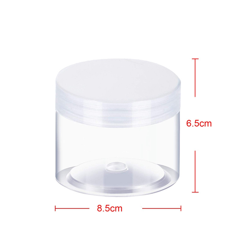 Prazna prozirna plastična staklenka za pohranu od 12 komada, plastična posuda s poklopcem i širokim otvorom za kozmetičke proizvode, DIY Mucus Manufac