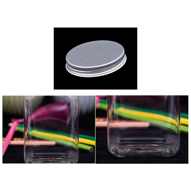 Set de borcane pentru condimente, 12 bucăți, sticlă de plastic transparentă, sticlă de ambalare pentru alimente, capac de metal ermetic, recipient pătrat gol pentru condimente