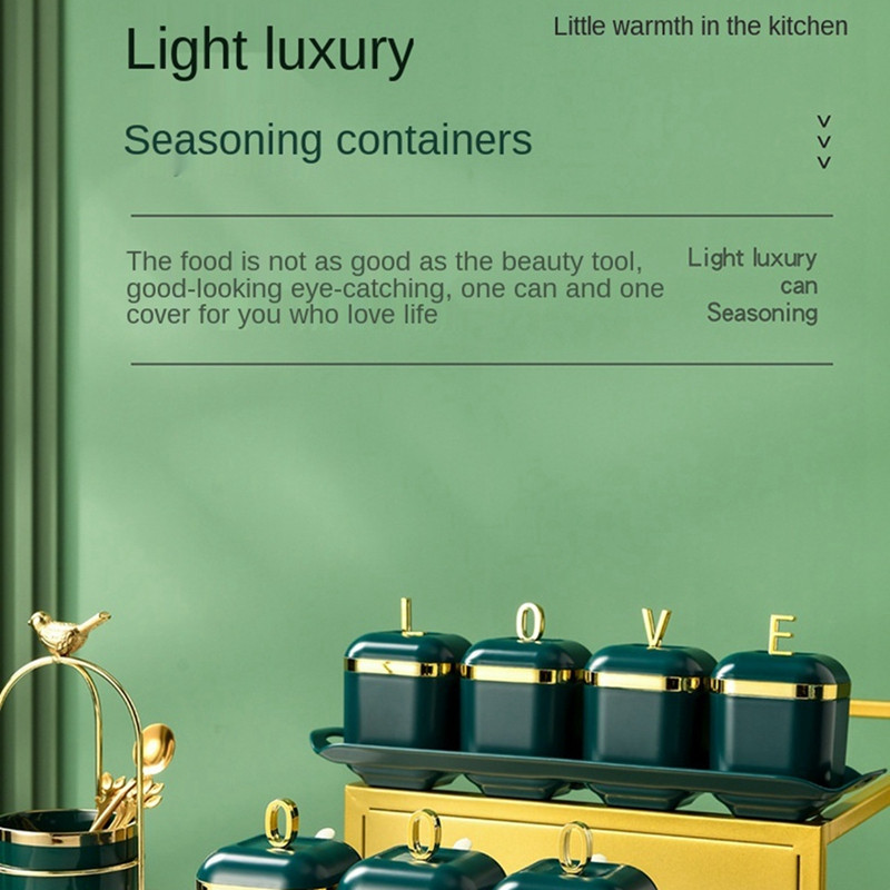 Acasă Bucătărie Cutie de condimente Instrumente Borcan de condimente din plastic Oală de sare verde Phnom Penh Bol de zahăr