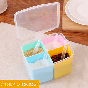 Köögi vürtsikast maitseainekarp Kommivärvid Suhkru-soolapudel maitseainekonteinerid Köögi organiseerija tarvikud plastikust