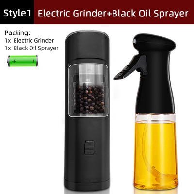 Elektrinė druskos arba pipirų malūnėlis, Baterija veikianti gravitacinė pipirų malūnėlis su šviesos perjungimo mygtuku, automatinis pipirų malūnas