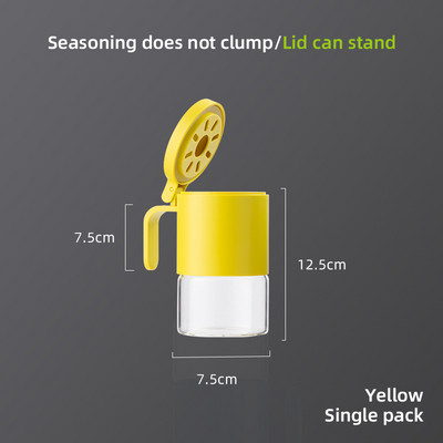 Fűszeres tégely Üvegtégely Konyhai Tároló Háztartási só Mononátrium-glutamát doboz kanállal Nedvességálló tisztítás kényelmes