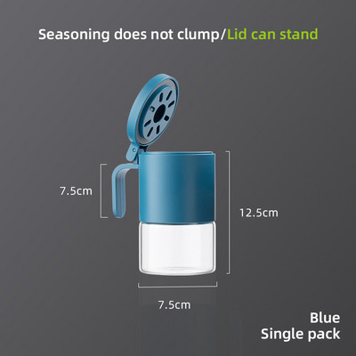 Fűszeres tégely Üvegtégely Konyhai Tároló Háztartási só Mononátrium-glutamát doboz kanállal Nedvességálló tisztítás kényelmes