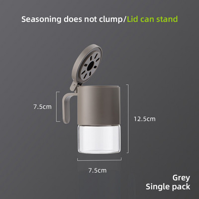 Fűszeres tégely Üvegtégely Konyhai Tároló Háztartási só Mononátrium-glutamát doboz kanállal Nedvességálló tisztítás kényelmes