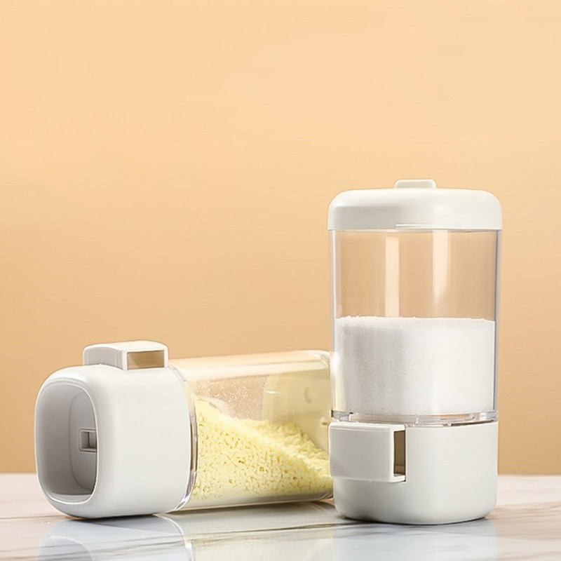 Saliner cantitativ Tip împingere Sticla de control al sării Instrument pentru borcan de condimente Recipient pentru condimente Piper Limită de sticlă Saliner 2g