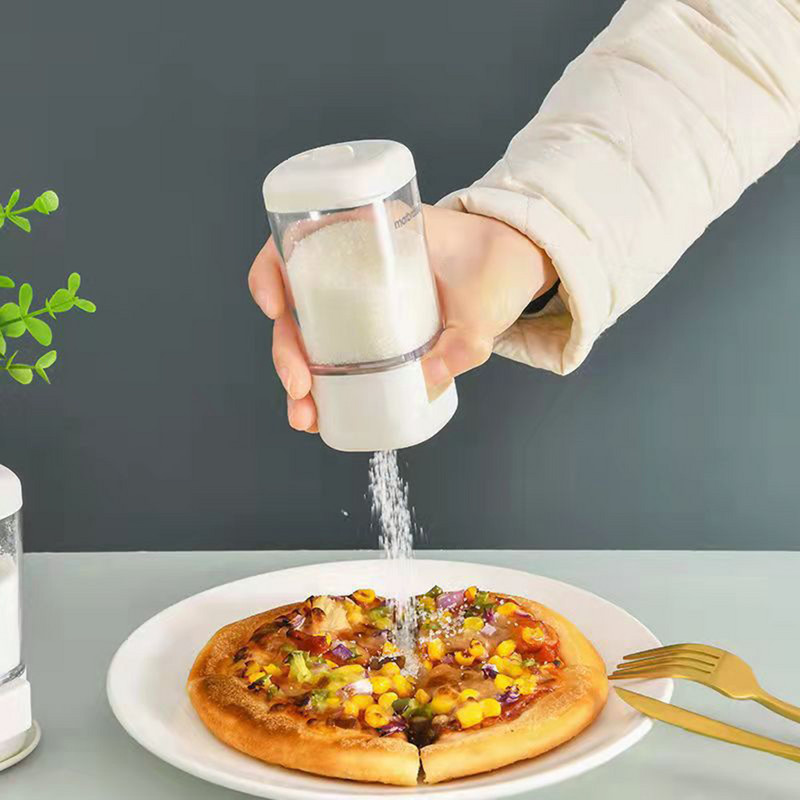 Saliner cantitativ Tip împingere Sticla de control al sării Instrument pentru borcan de condimente Recipient pentru condimente Piper Limită de sticlă Saliner 2g