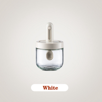 Borcan de condimente Sticla de sticlă de condimente Piper Sare Cutie de condimente Oală de ulei Sigilată 2 în 1 Cutie retractabilă de condimente de bucătărie Ustensile de bucătărie