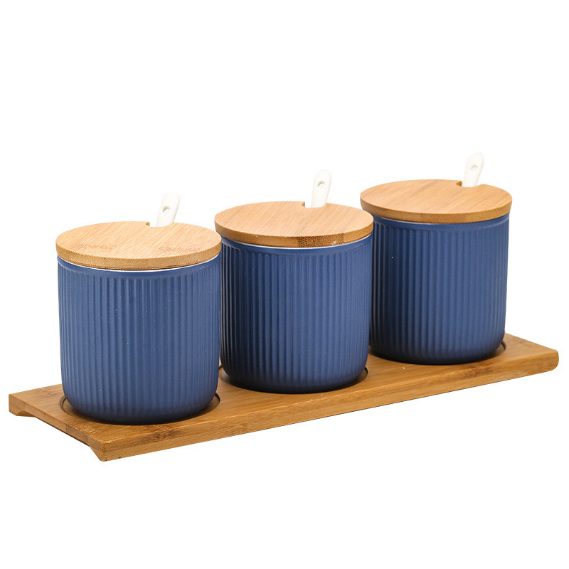 Nordic Ceramic Fűszerdoboz Fűszeres edénykészlet Háztartási Konyhai Fűszerezés Ppot Bors Só Cukortál Fűszeres üveg JU31702