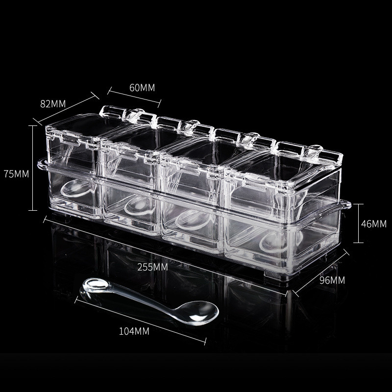 organizator de bucătărie și recipient de depozitare Cutie de condimente din acril Set borcan pentru condimente Sticluță pentru condimente Accesorii pentru bucătărie