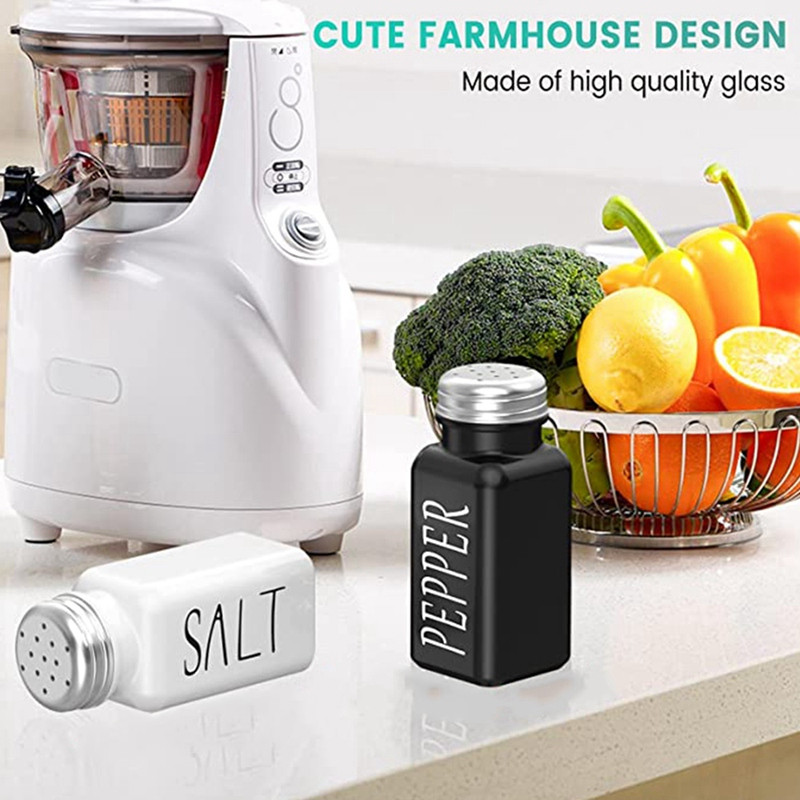 Set de condimente pentru sare și piper 6 buc, sare de sticlă, set modern și drăguț pentru sare și piper de fermă