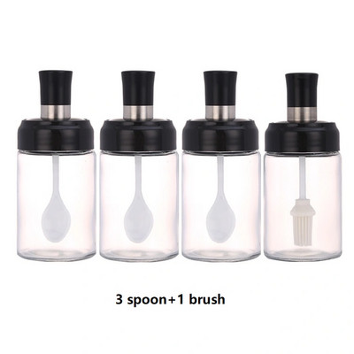 Gadgets de bucătărie Sticle de condimente Cutie de condimente Bucătărie Condimente de depozitare Borcane de sticle PP transparentă Sare Piper Chimen Pudră Set cutie