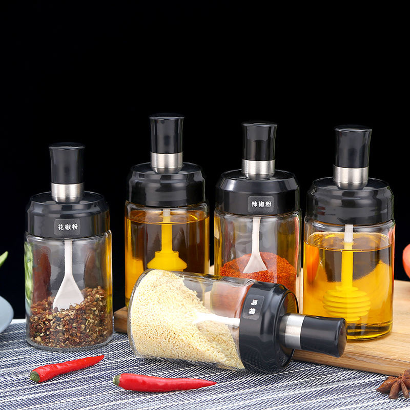 Gadgets de bucătărie Sticle de condimente Cutie de condimente Bucătărie Condimente de depozitare Borcane de sticle PP transparentă Sare Piper Chimen Pudră Set cutie