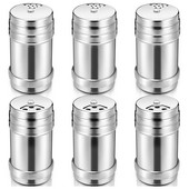 6 Vnt nerūdijančio plieno druskos ir pipirų su besisukančiu dangčiu, cukraus prieskonių prieskoniai, prieskonių indelis, pagardų indelis, virtuvė