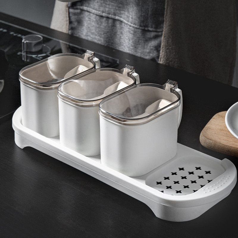 Fűszerdoboz szett Fűszertároló tartály kanál légmentesen záródó fűszerdobozos fűszeres üvegek fűszersó cukordobozhoz