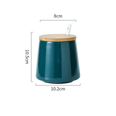 Set de borcane din ceramică pentru condimente Borcan de depozitare pentru condimente Tavă din bambus de uz casnic Borcan pentru condimente Cutie cu sos Sare Cutie de zahăr Unelte pentru organizator de bucătărie