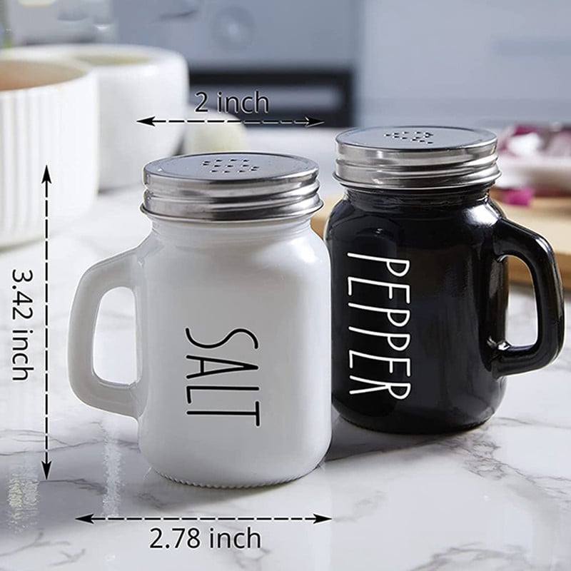 Set de sare și piper de la fermă, agitator drăguț de sare și piper de 4 oz, decor modern pentru bucătărie de fermă