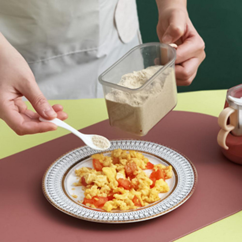 Fűszerdoboz Paprika Fűszer shaker Só Fűszerező Konyhai Cruet Fűszeres üvegek Tartály kanalakkal