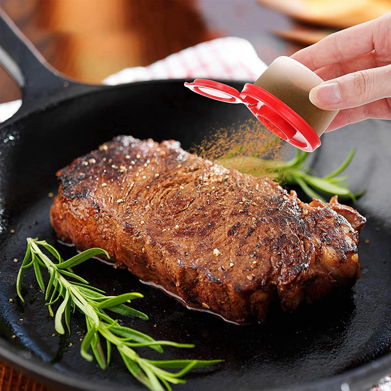 Posude za sol i papar Solanica otporna na vlagu s crvenim poklopcima, plastičnim hermetički zatvorenim posudama za začine