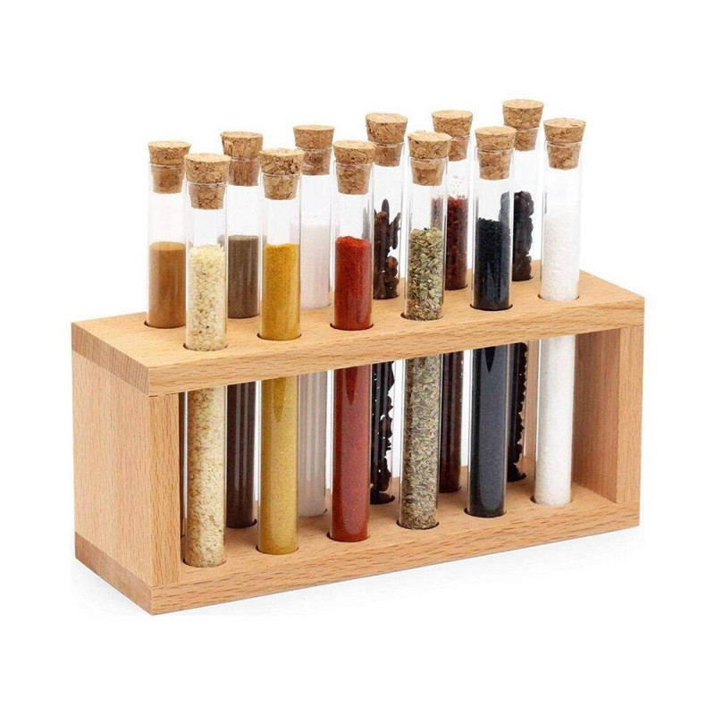 Fából készült fűszerkészlet Fűszercsövek Konyhai eszközök Tartozékok Scuba Corkhoz Praktikus helytakarékos konyhai eszközök Kerek fűszeres üvegek