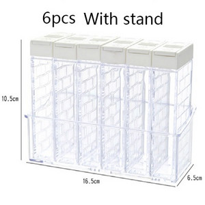 Skaidrus prieskonių indelio rinkinys Druskos ir pipirų prieskonių buteliukas spalvingas dangtelis virtuvės prieskonių kruopos laikymo talpyklos prieskonių lentynėlė