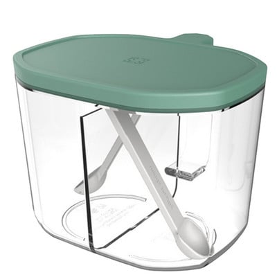 Majapidamises kasutatav maitseainepurk lusikaga 2 kambriga läbipaistva maitseainesoola hoidja mahuti säilituskarp Vürtsipudeli köögividinad