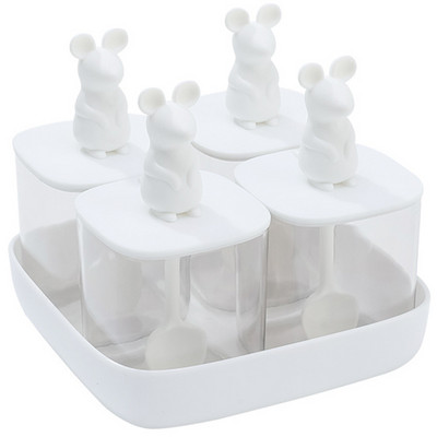 Átlátszó fűszertartó rajzfilm fogantyúval és fedéllel Vízálló fűszeres tároló edény otthoni konyhai főzéshez WXV akció