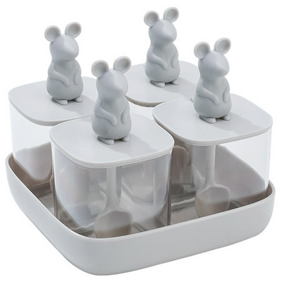 Átlátszó fűszertartó rajzfilm fogantyúval és fedéllel Vízálló fűszeres tároló edény otthoni konyhai főzéshez WXV akció