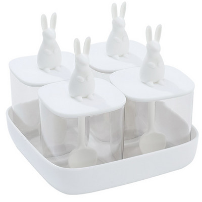 Átlátszó fűszertartó rajzfilm fogantyúval és fedéllel Vízálló fűszeres tároló edény otthoni konyhai főzéshez WXV akció