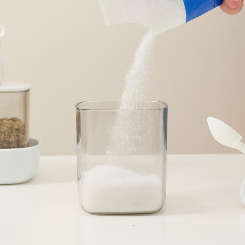 Átlátszó fűszertartó rajzfilm fogantyúval és fedéllel Vízálló fűszeres tároló edény otthoni konyhai főzéshez WXV akció