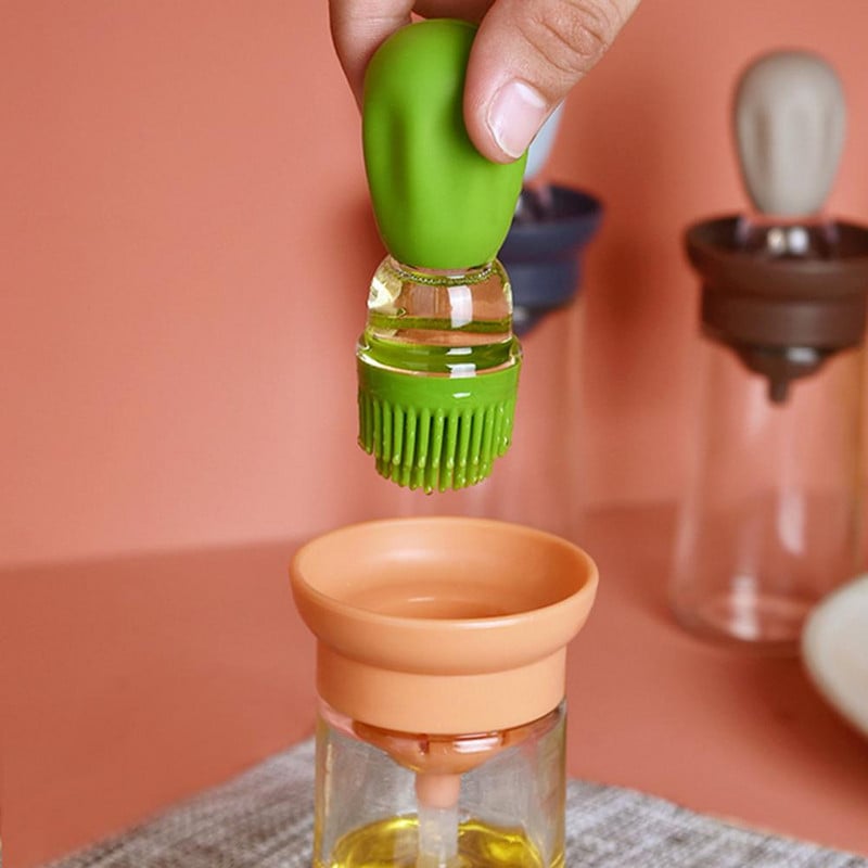 Olaj Cruet palack hőmérsékletálló ételízesítő tartály üveg nagy kaliberű tartós saláta készítő olaj adagoló palack