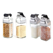 Set de 4 paturi de sare și piper - sare din sticlă cu capac sigilat - dozator drăguț de condimente pentru bucătărie sau restaurant