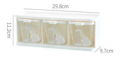 Fűszertartó 3 rácsos kanál Konyha fedővel Tartály Fűszerdoboz Fűszernövény Fűszerek Tároló Fűszeres üveg Főzés fogantyúval Asztali