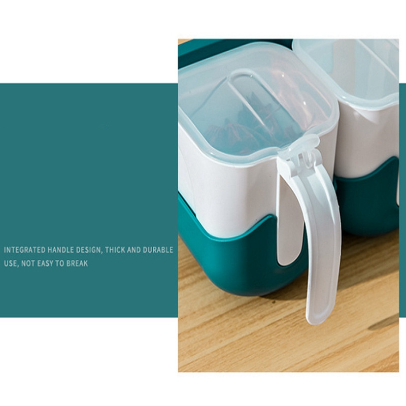 Seinale kinnitatav maitseainete säilituskarbi soolakonteiner ja lusikaga köögimaitseaine hoiukonteiner