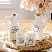 Sticla de condimente din ceramică în stil japonez Sticla vintage de ulei de oțet Recipient pentru alimente Cutie de depozitare condimente Borcane de bucătărie 1 set