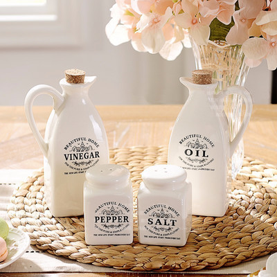 Sticla de condimente din ceramică în stil japonez Sticla vintage de ulei de oțet Recipient pentru alimente Cutie de depozitare condimente Borcane de bucătărie 1 set